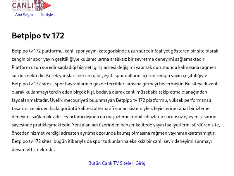Betpipo tv 172 Giriş Bilgileri - Ekran Görüntüsü