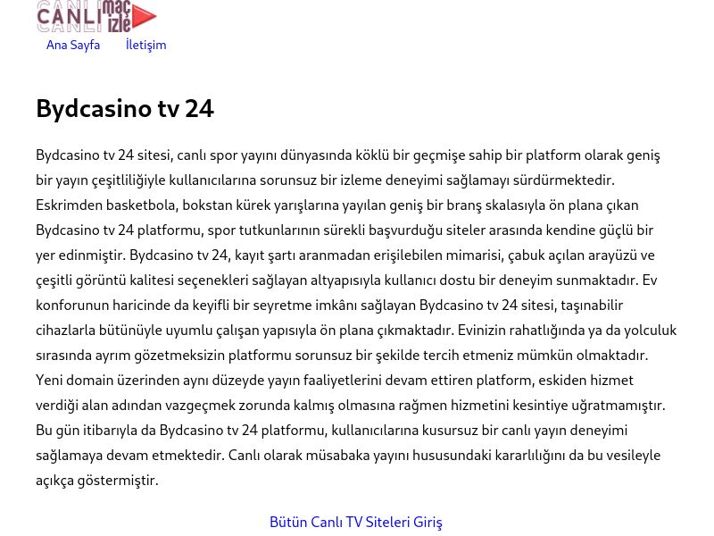 Bydcasino tv 24 Güncel Link - Ekran Görüntüsü