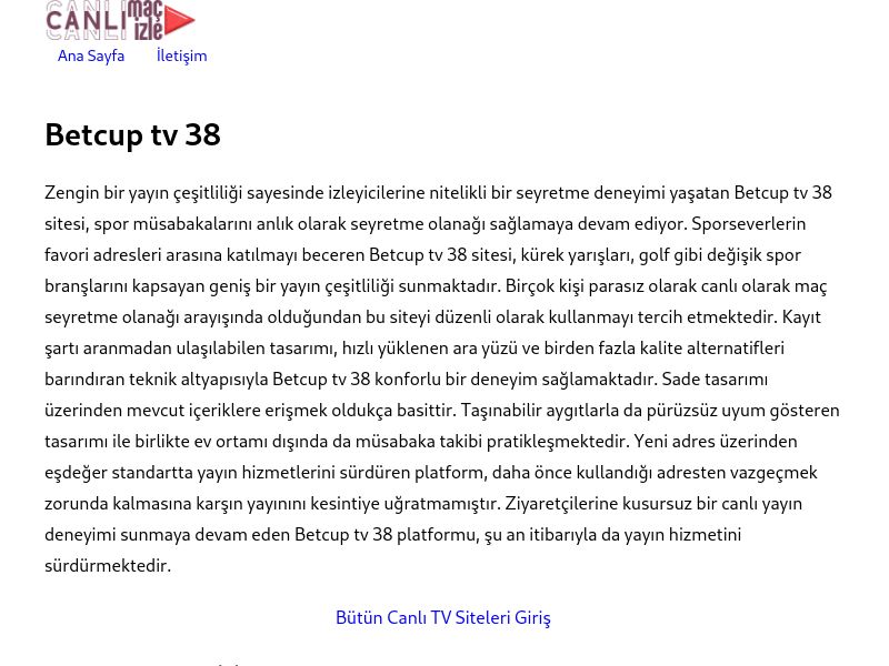 Betcup tv 38 Giriş Adresi - Ekran Görüntüsü