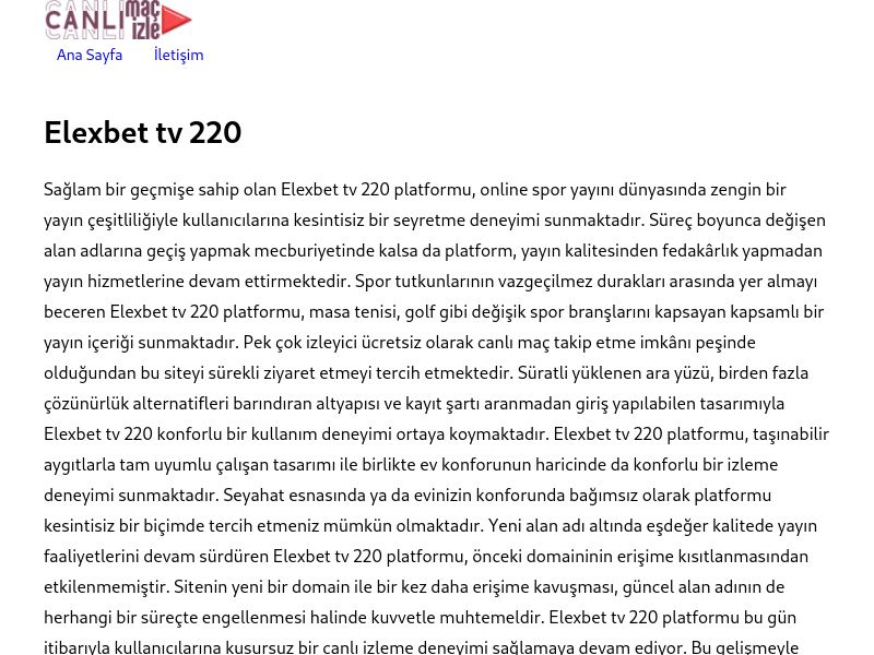 Elexbet tv 220 Güncel Giriş Adresi - Ekran Görüntüsü