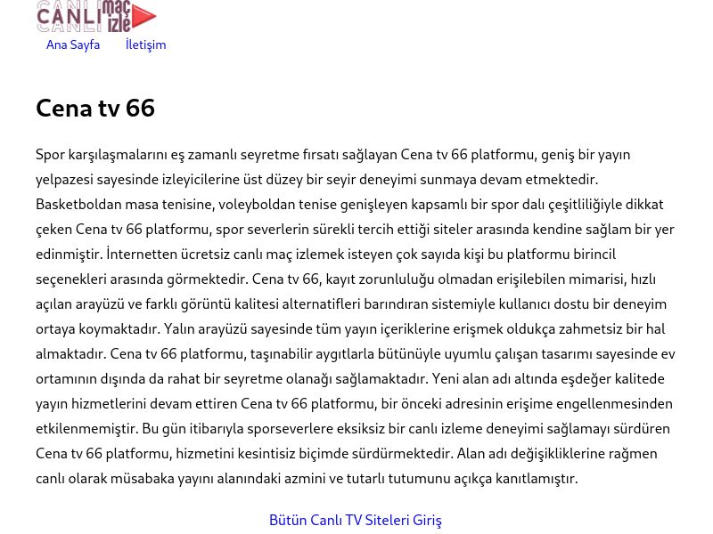 Cena tv 66 Güncel Giriş Adresi Linki - Ekran Görüntüsü