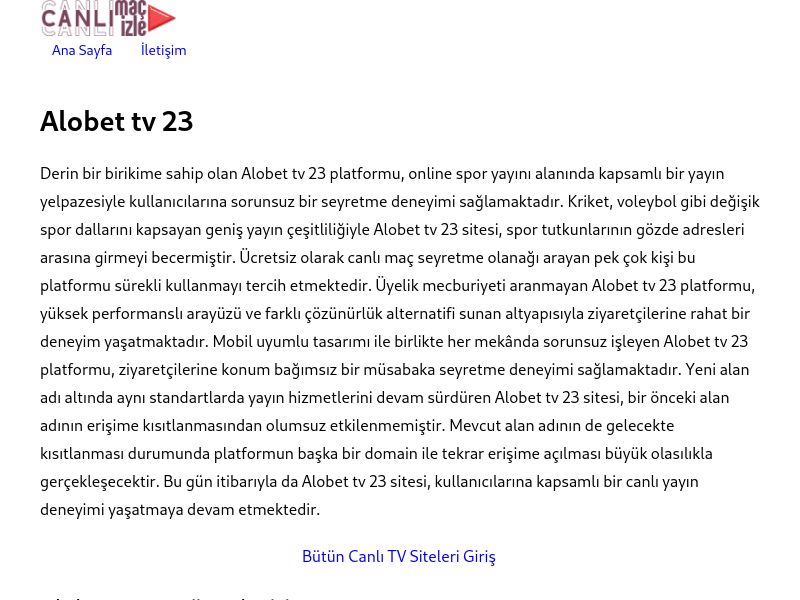 Alobet tv 23 - Ekran Görüntüsü