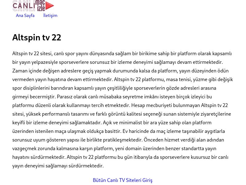 Altspin tv 22 Giriş Bilgileri - Ekran Görüntüsü