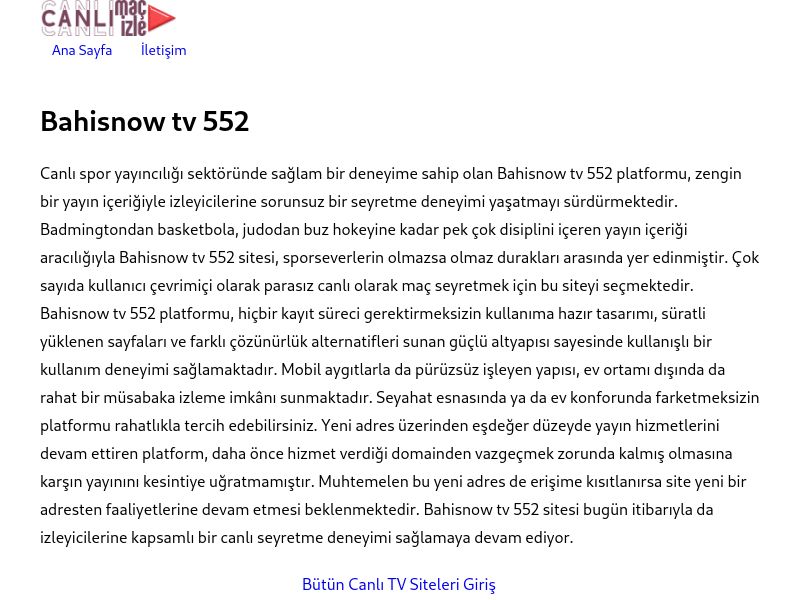 Bahisnow tv 552 Giriş Adresi - Ekran Görüntüsü