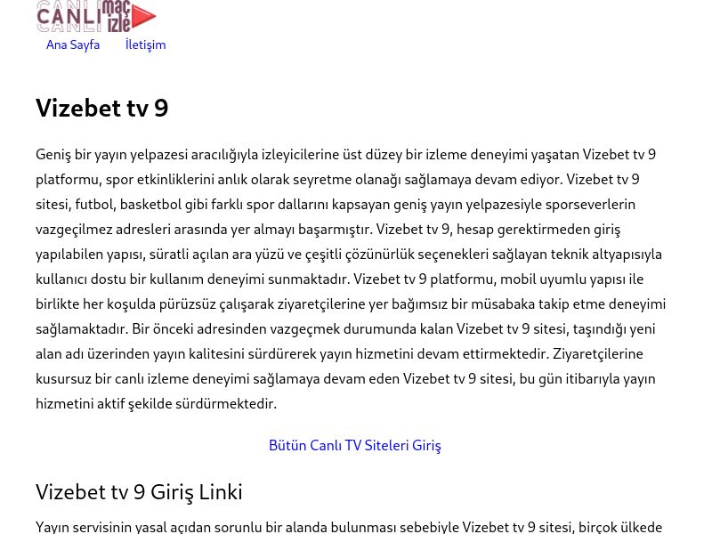 Vizebet tv 9 - Ekran Görüntüsü