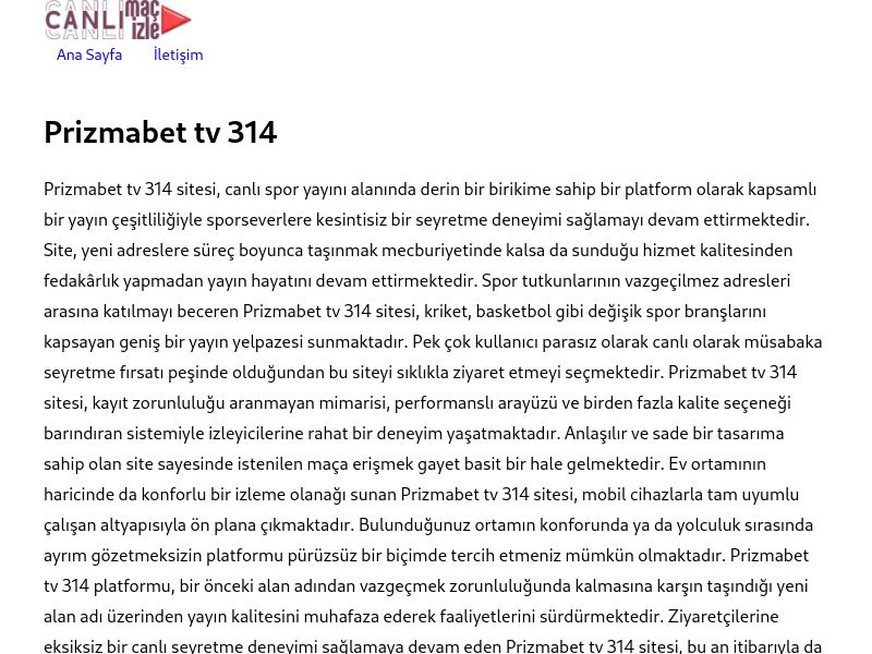 Prizmabet tv 314 Güncel Giriş Adresi Linki - Ekran Görüntüsü