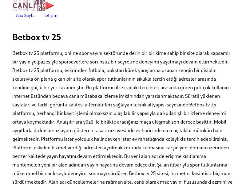 Betbox tv 25 Giriş Adresi - Ekran Görüntüsü