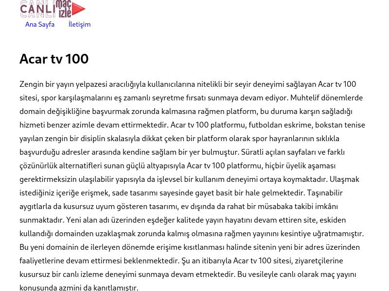 Acar tv 100 Güncel Giriş Adresi Linki - Ekran Görüntüsü