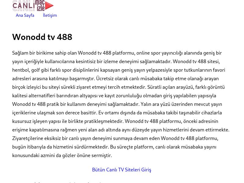 Wonodd tv 488 Güncel Giriş - Ekran Görüntüsü