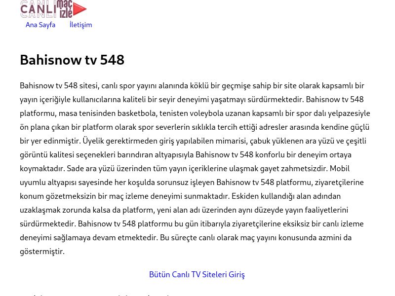 Bahisnow tv 548 Güncel Giriş Adresi Linki - Ekran Görüntüsü