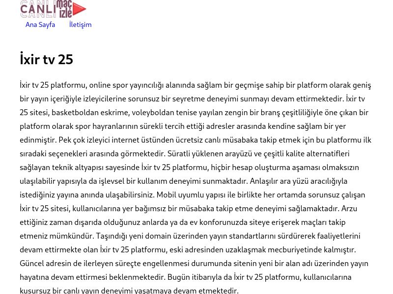 İxir tv 25 Güncel Giriş Adresi Linki - Ekran Görüntüsü