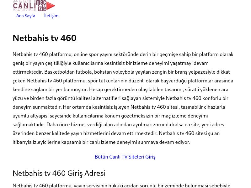 Netbahis tv 460 Giriş Adresi - Ekran Görüntüsü