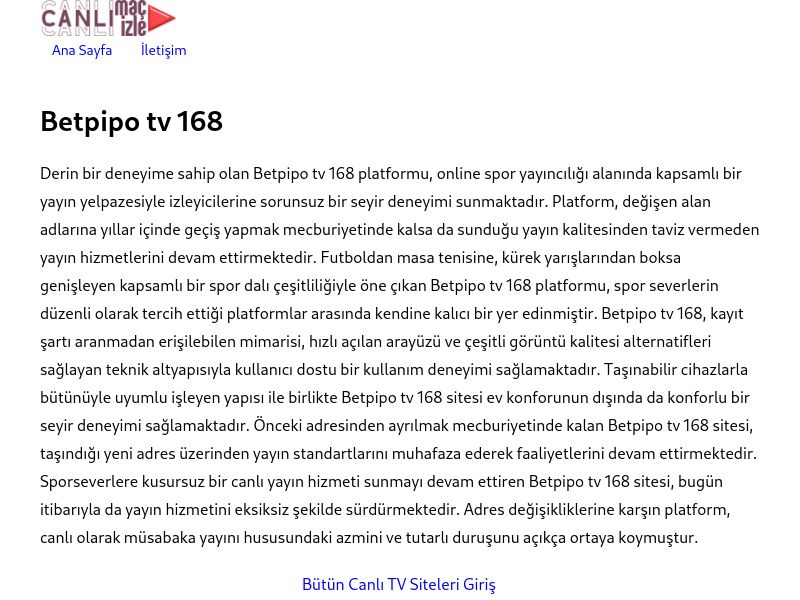 Betpipo tv 168 Güncel Giriş - Ekran Görüntüsü