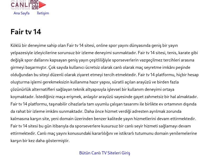 Fair tv 14 Giriş Bilgileri - Ekran Görüntüsü