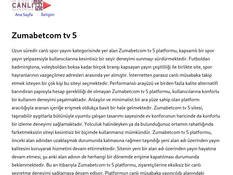 Zumabetcom tv 5 Giriş Adresi - Ekran Görüntüsü