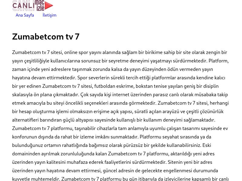 Zumabetcom tv 7 Giriş Adresi - Ekran Görüntüsü