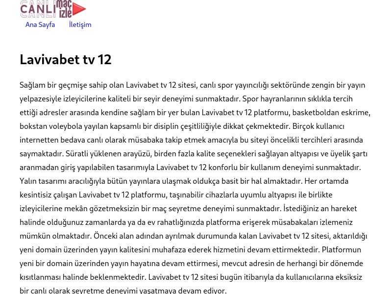 Lavivabet tv 12 Güncel Giriş Adresi Linki - Ekran Görüntüsü