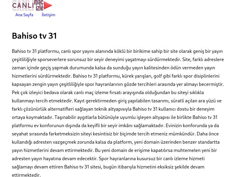 Bahiso tv 31 Giriş Bilgileri - Ekran Görüntüsü
