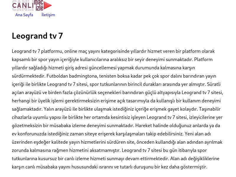 Leogrand tv 7 Giriş Adresi - Ekran Görüntüsü