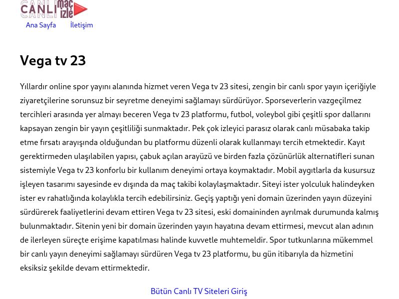 Vega tv 23 Giriş Bilgileri - Ekran Görüntüsü