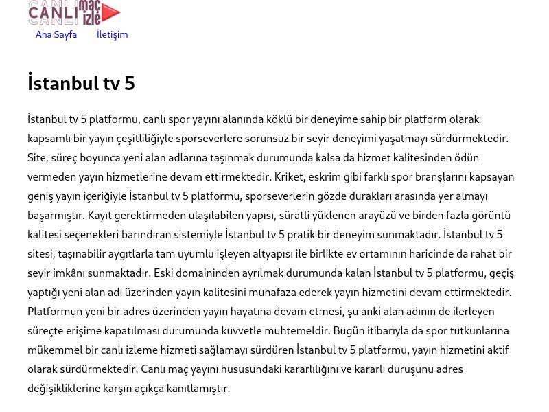 İstanbul tv 5 Güncel Giriş Adresi Linki - Ekran Görüntüsü