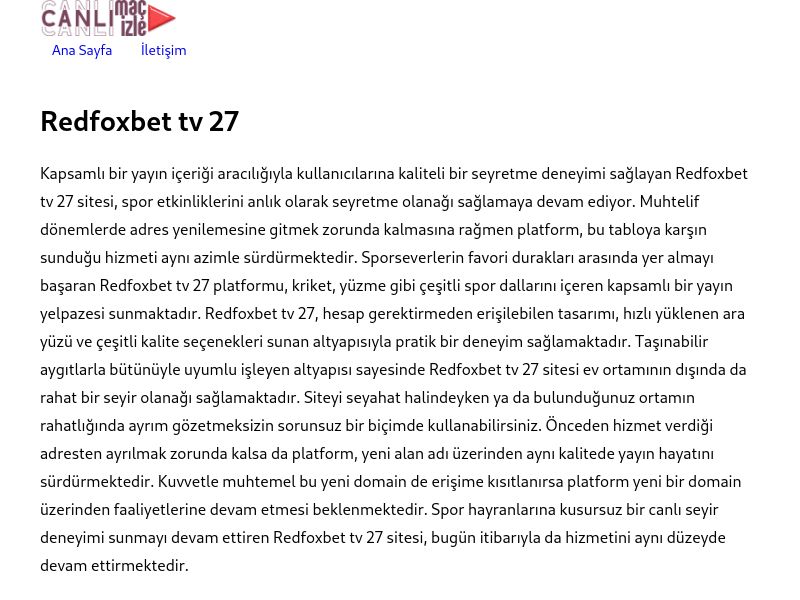 Redfoxbet tv 27 Güncel Giriş - Ekran Görüntüsü