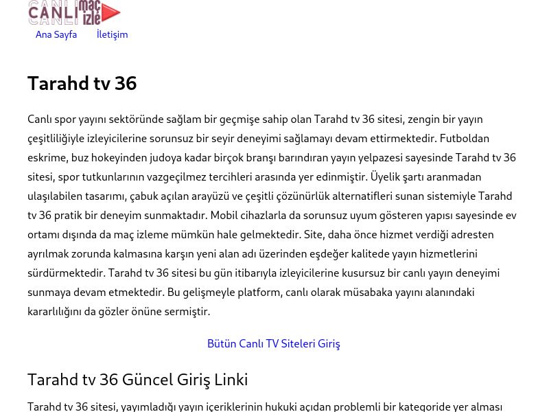 Tarahd tv 36 Güncel Giriş Adresi Linki - Ekran Görüntüsü