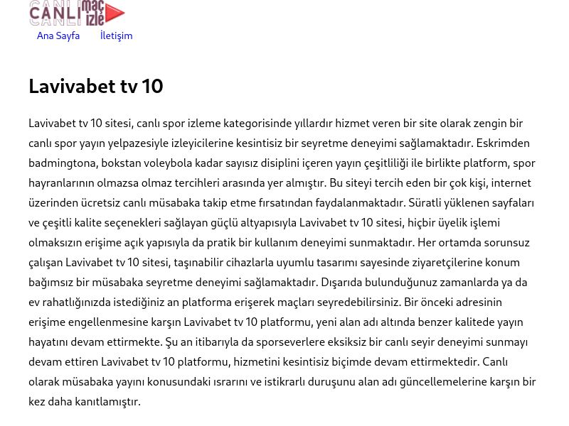Lavivabet tv 10 Giriş - Ekran Görüntüsü