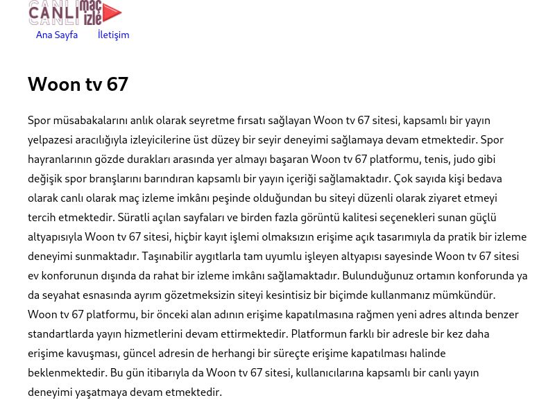 Woon tv 67 Giriş Adresi - Ekran Görüntüsü