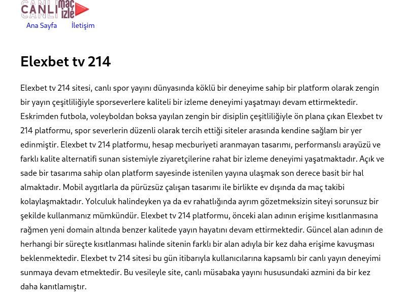 Elexbet tv 214 Giriş - Ekran Görüntüsü