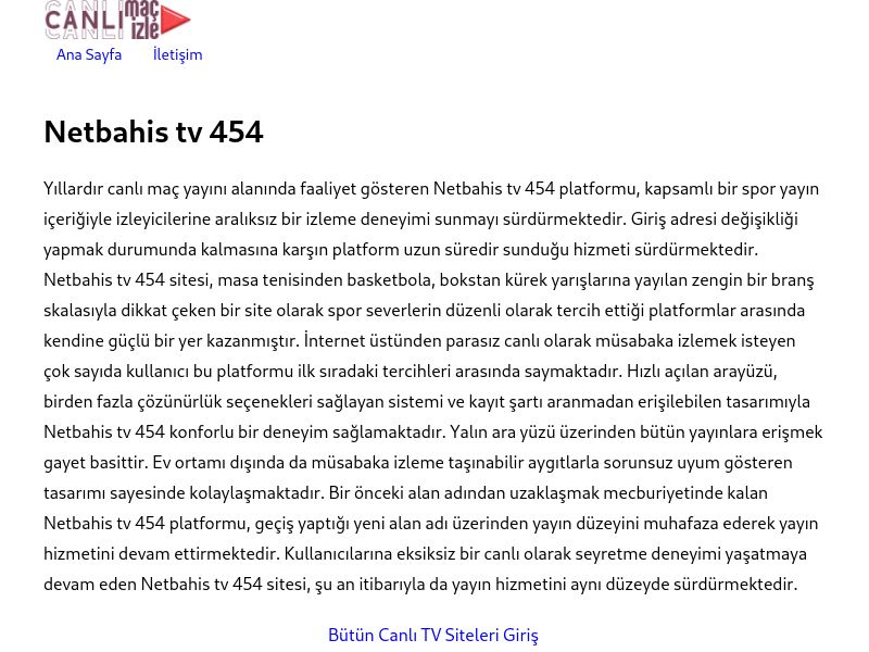Netbahis tv 454 Giriş Bilgileri - Ekran Görüntüsü