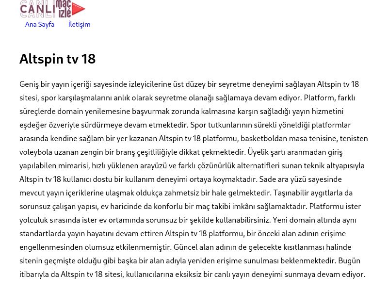 Altspin tv 18 Güncel Link - Ekran Görüntüsü