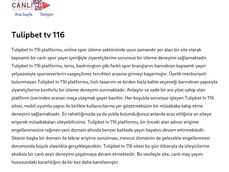 Tulipbet tv 116 Güncel Giriş Adresi - Ekran Görüntüsü