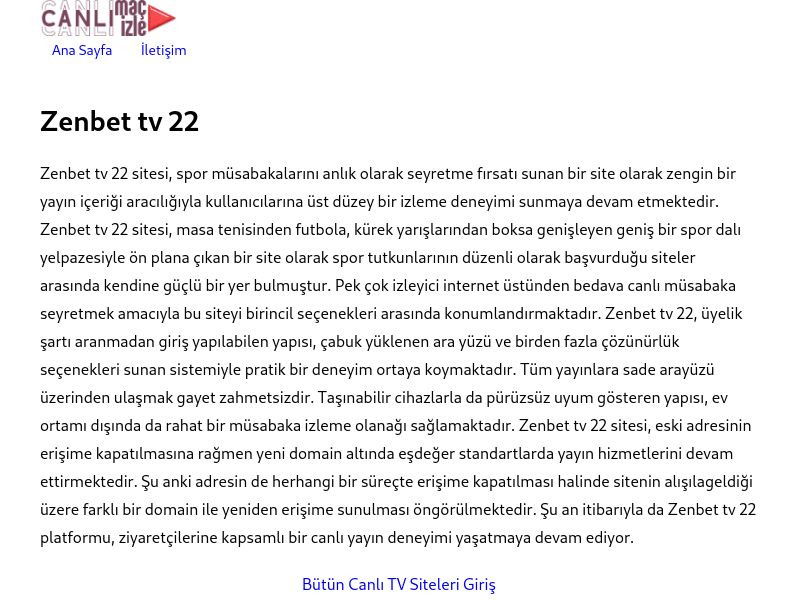 Zenbet tv 22 Güncel Giriş Adresi - Ekran Görüntüsü
