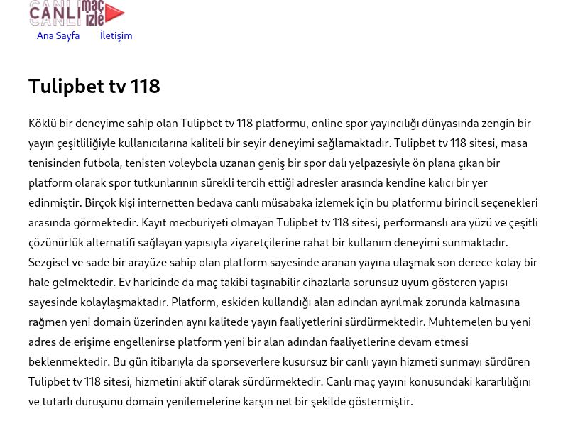 Tulipbet tv 118 Güncel Giriş - Ekran Görüntüsü