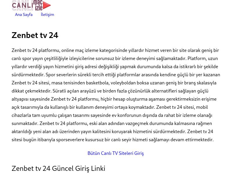 Zenbet tv 24 Güncel Giriş Adresi - Ekran Görüntüsü