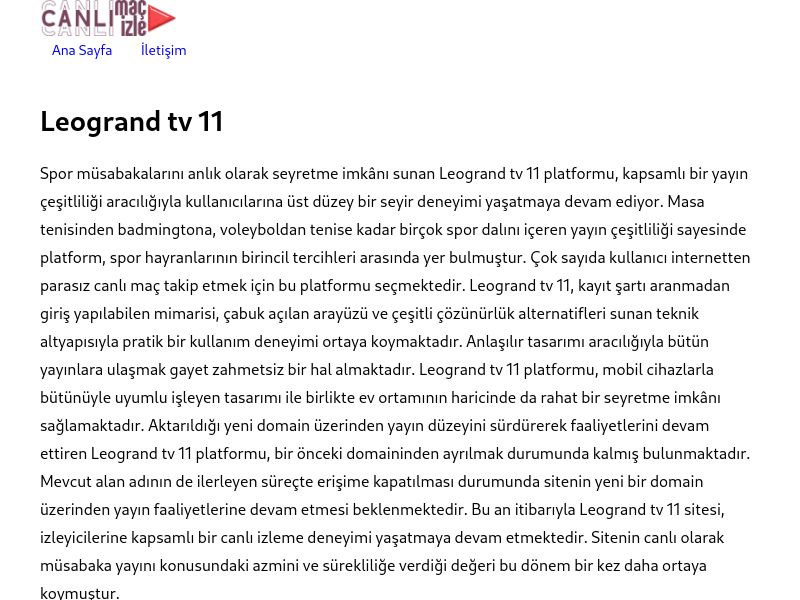 Leogrand tv 11 Giriş Bilgileri - Ekran Görüntüsü