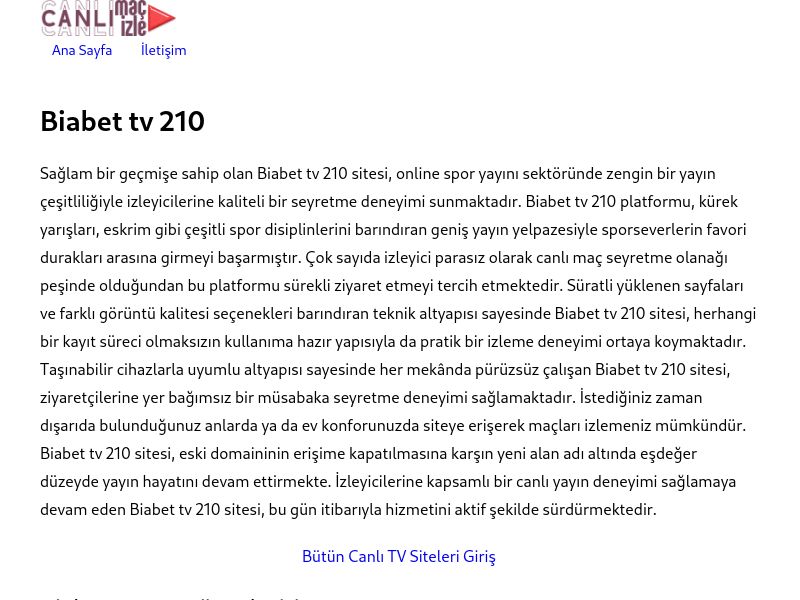 Biabet tv 210 Güncel Giriş Adresi Linki - Ekran Görüntüsü