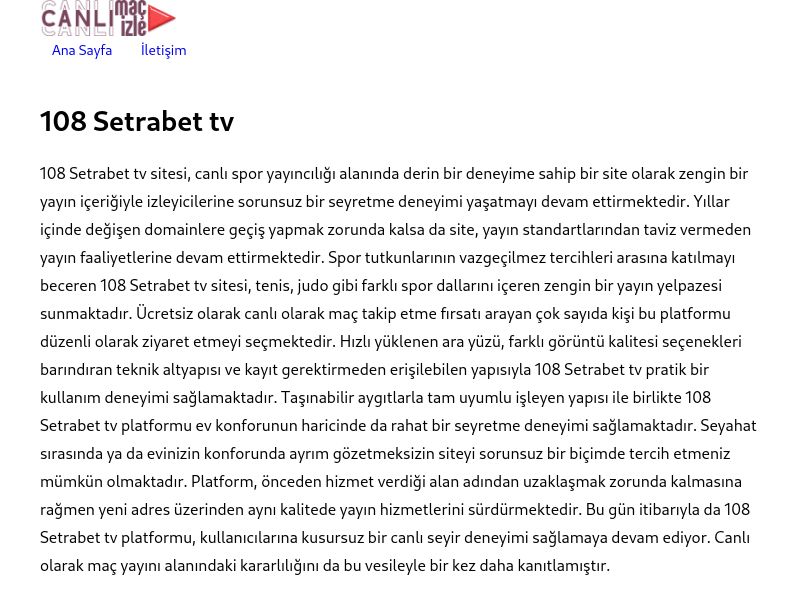 108 Setrabet tv Giriş Linki - Ekran Görüntüsü