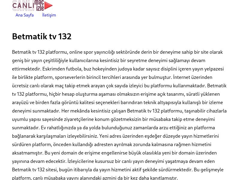 Betmatik tv 132 Güncel Giriş Adresi Linki - Ekran Görüntüsü