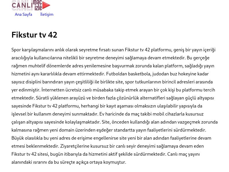 Fikstur tv 42 Giriş Bilgileri - Ekran Görüntüsü