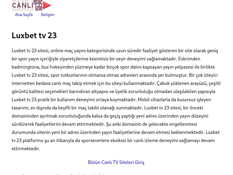 Luxbet tv 23 Güncel Giriş Adresi Linki - Ekran Görüntüsü