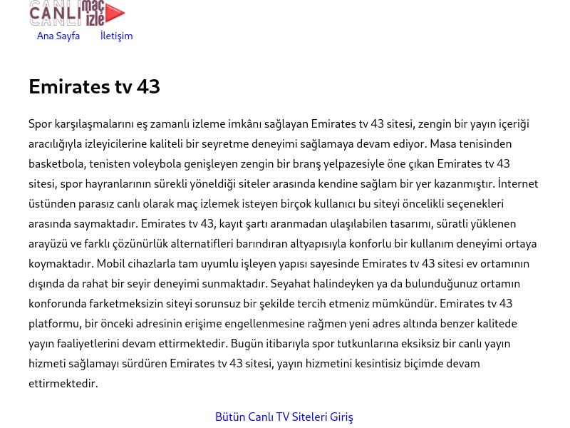 Emirates tv 43 Giriş Adresi - Ekran Görüntüsü