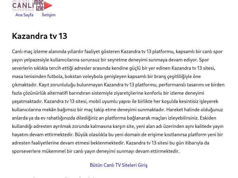 Kazandra tv 13 - Ekran Görüntüsü