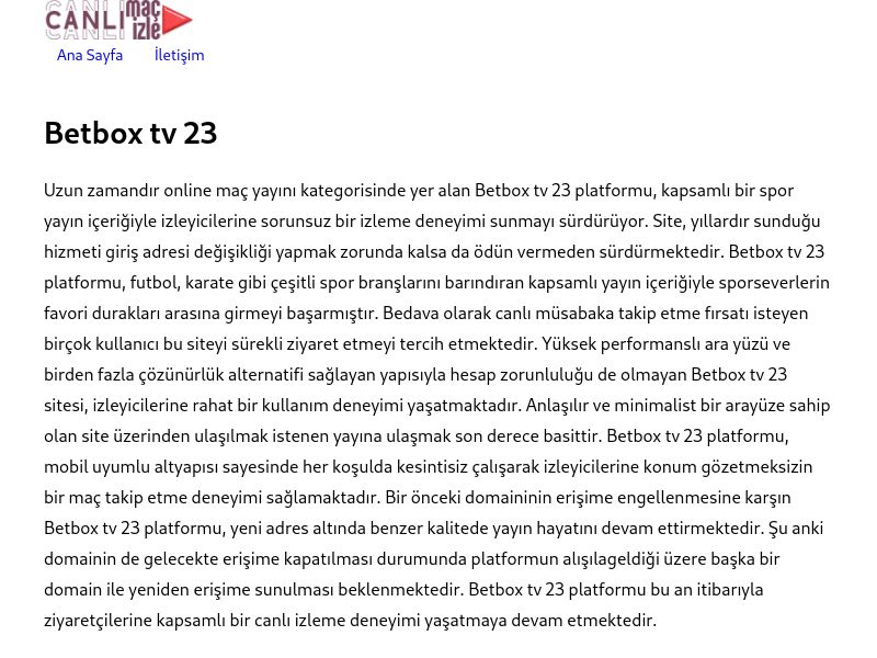 Betbox tv 23 Giriş Linki - Ekran Görüntüsü