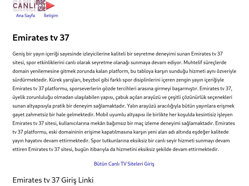Emirates tv 37 Güncel Giriş Adresi Linki - Ekran Görüntüsü