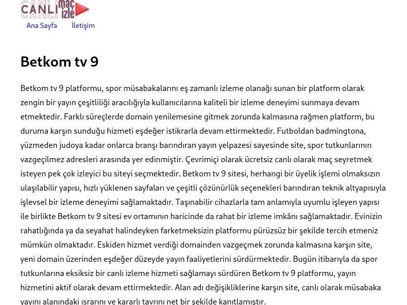 Betkom tv 9 Yeni Adres - Ekran Görüntüsü