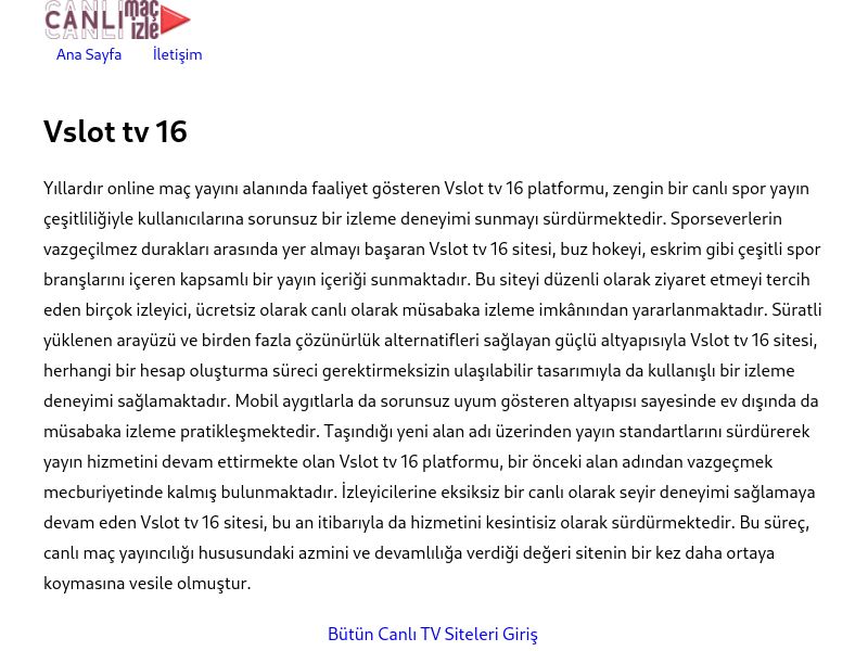 Vslot tv 16 Giriş Linki - Ekran Görüntüsü