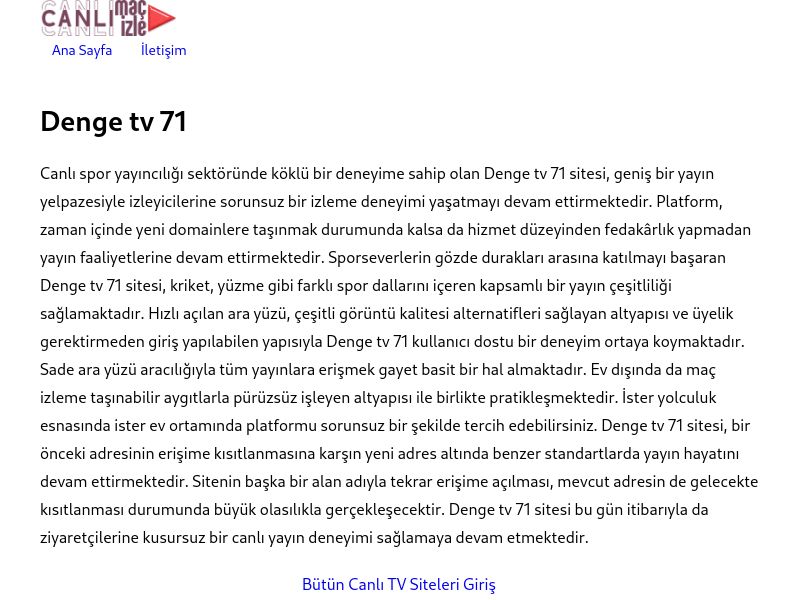 Denge tv 71 Giriş Adresi - Ekran Görüntüsü