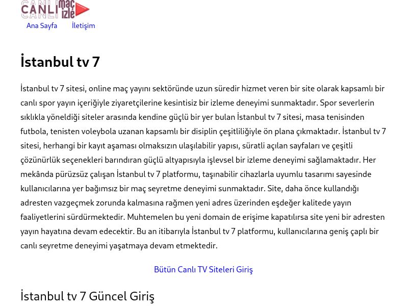 İstanbul tv 7 - Ekran Görüntüsü
